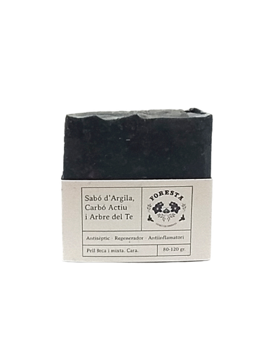 [FOR116] Sabó sòlid de mans i de cos (argila, carbó actiu i arbre de té) (100gr)